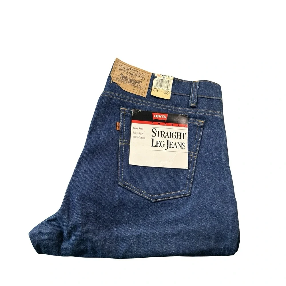 Levis 506 Orange Tab VTG USA Made 90s Deadstock Dark Wash Jeans 40x30 NWT
